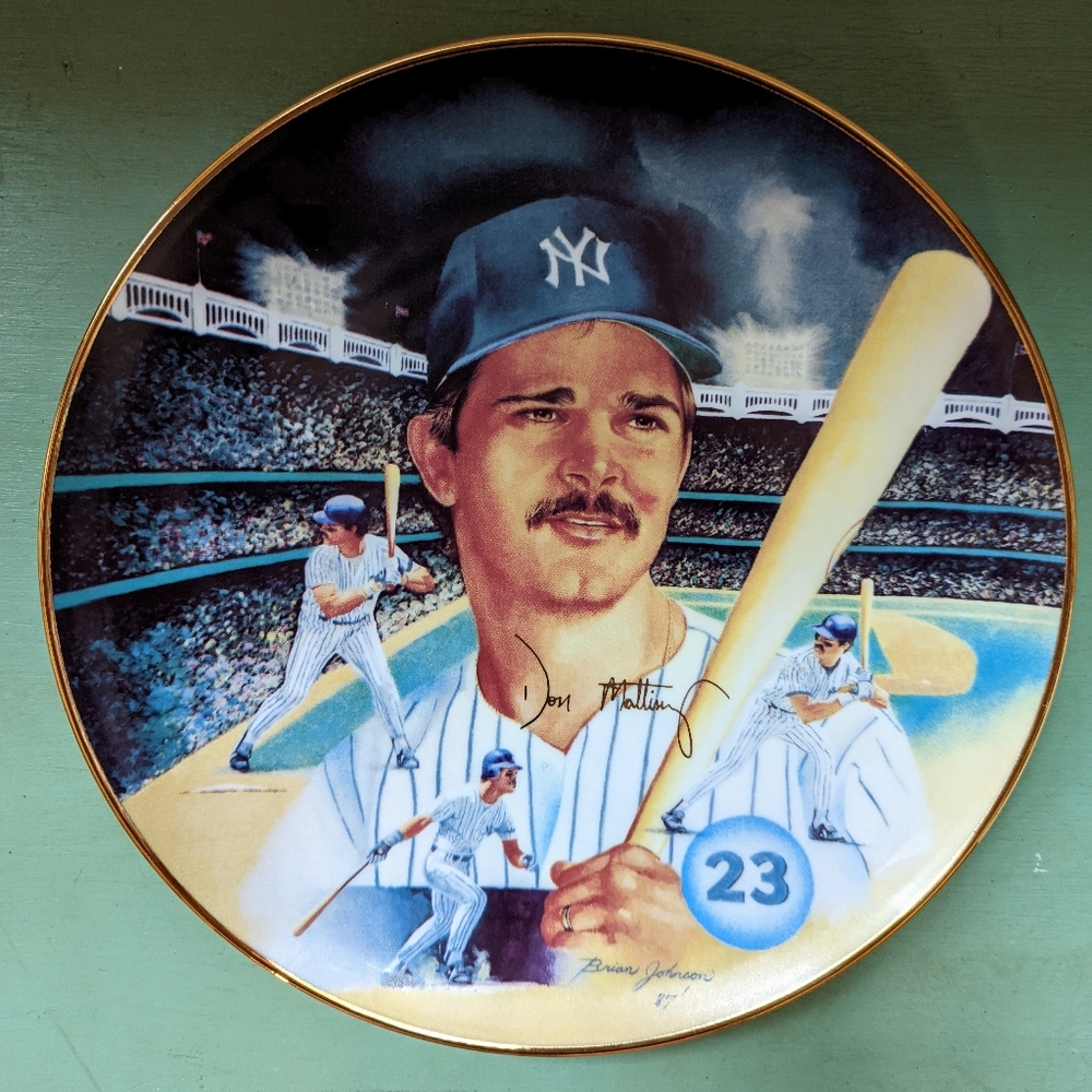 Don Mattingly Autographed Player of The Year Sports Impressions Plate LE/2500